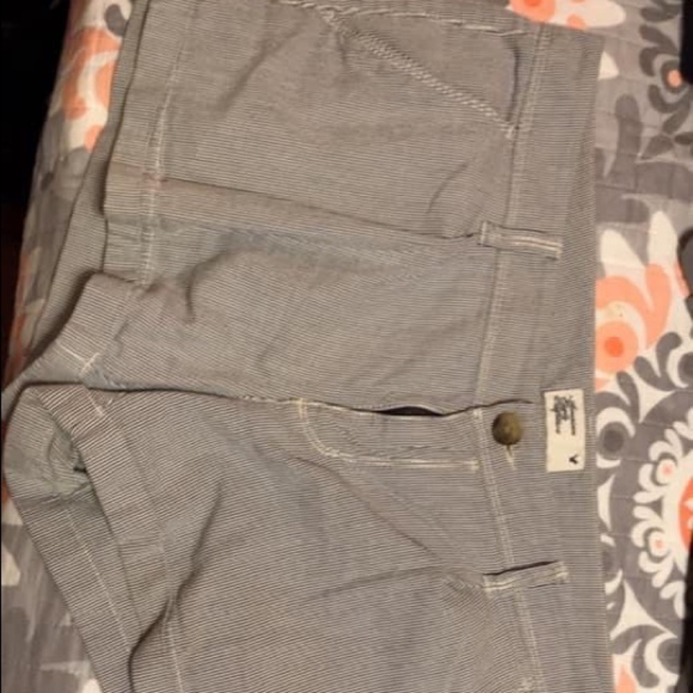 Navy and white striped American eagle shorts